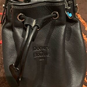 Dooney & Bourke Black Leather Drawstring Bag